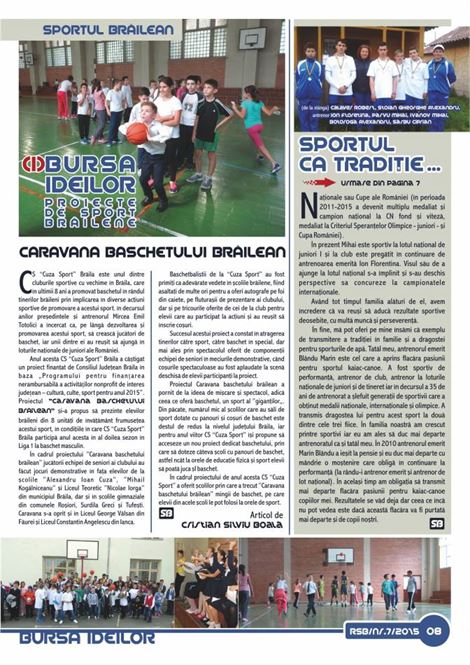 A aparut numarul 7 al Revistei ”Sportul Brailean”