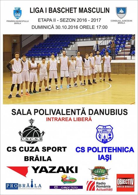 Cuza Sport Braila promite spectacol duminica, de la ora 17.00, in sala Polivalenta