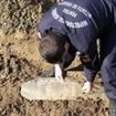 Proiectil ridicat de ISU dintr-un centru de colectare fier vechi Proiectil ridicat de ISU dintr-un centru de colectare fier vechi