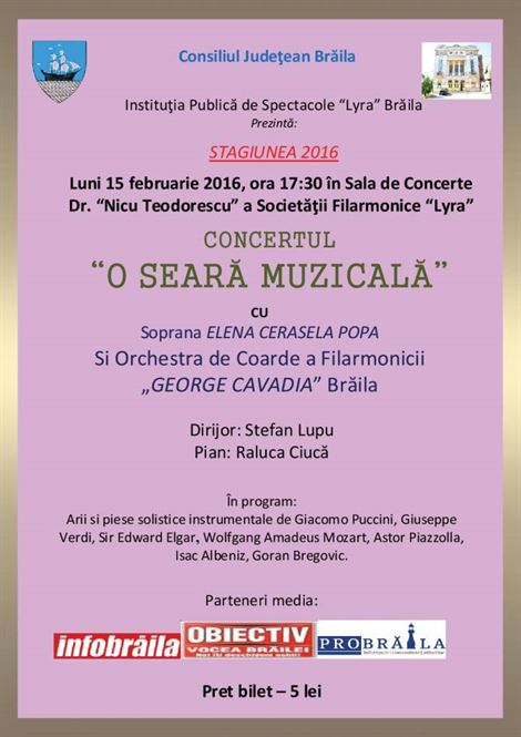 Seara muzicala la Filarmonica Lyra