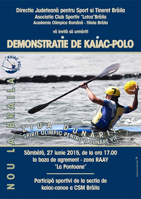 Demonstratie de kaiac-polo pe Dunare
