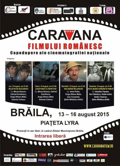 Îndrăgiţi actori brăileni pot fi văzuţi pe ecranul „Caravanei filmului românesc”