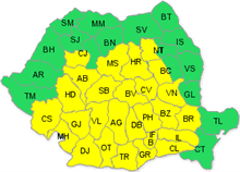 Avertizare cod galben pentru judetul Braila