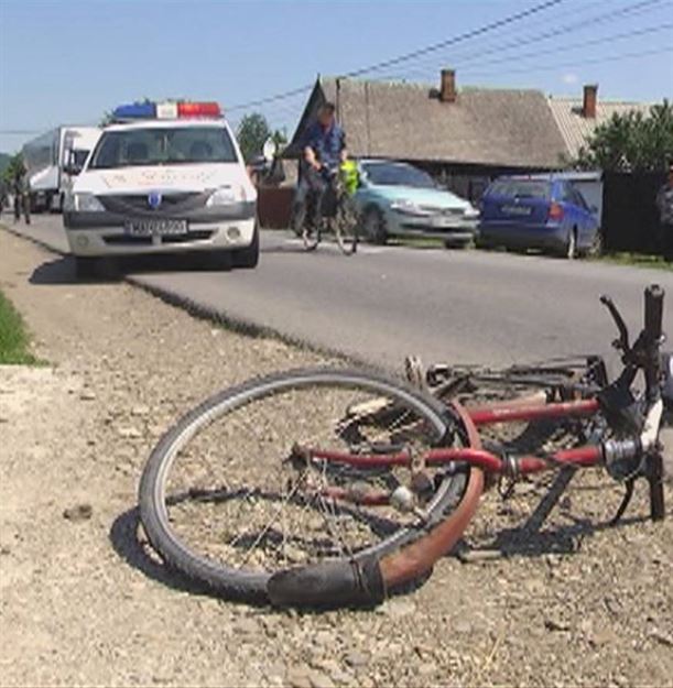 Biciclist accidentat la Bertestii de Jos
