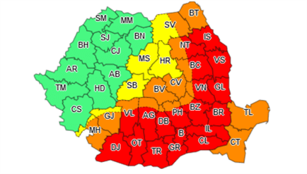 Cod rosu de canicula pentru ziua de sambata in judetul Braila