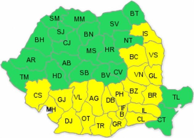 Codul galben de canicula se mentine pana vineri