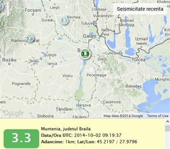 Cutremur resimtit in zona Braila