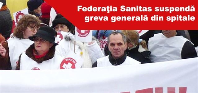Greva Sanitas suspendata temporar