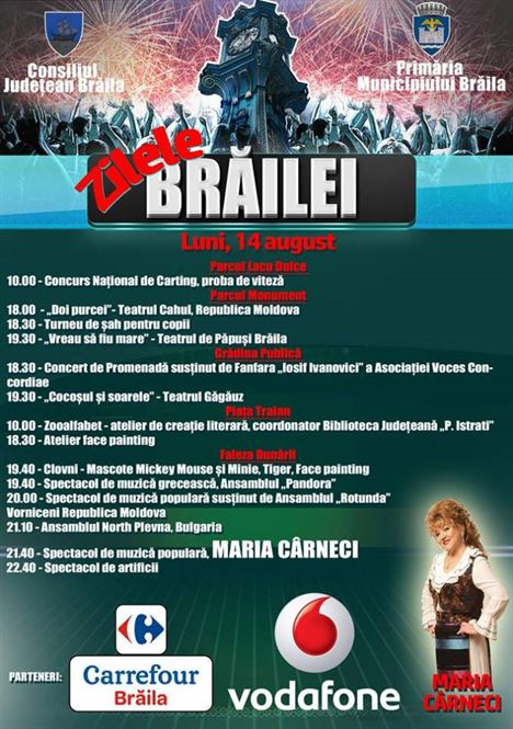 Programul evenimentelor dedicate Zilelor Brailei pentru luni 14 august
