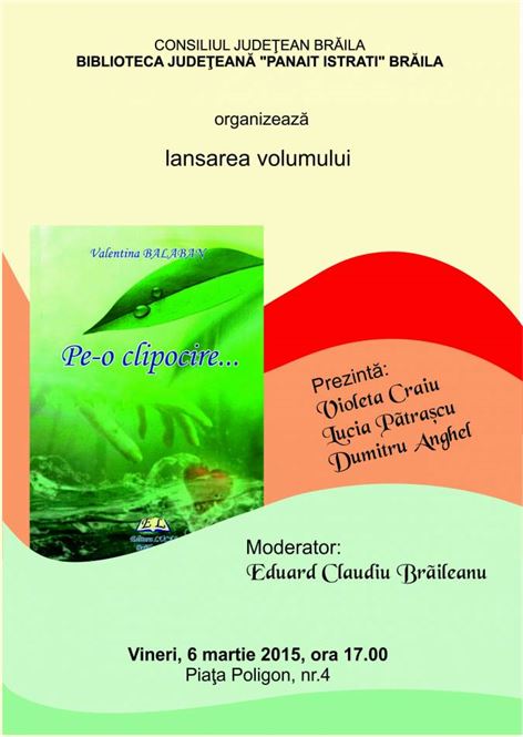 Lansare de carte la Biblioteca Județeana Braila