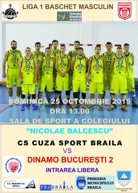 Cuplaj baschetbalistic duminica la Braila