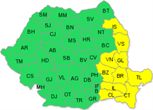 Avertizare meteo pana marti dimineata